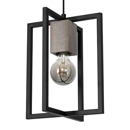 LAMPA wisząca RALPH MLP3712 Milagro metalowa OPRAWA listwa ZWIS prostokątne ramki drewno czarne