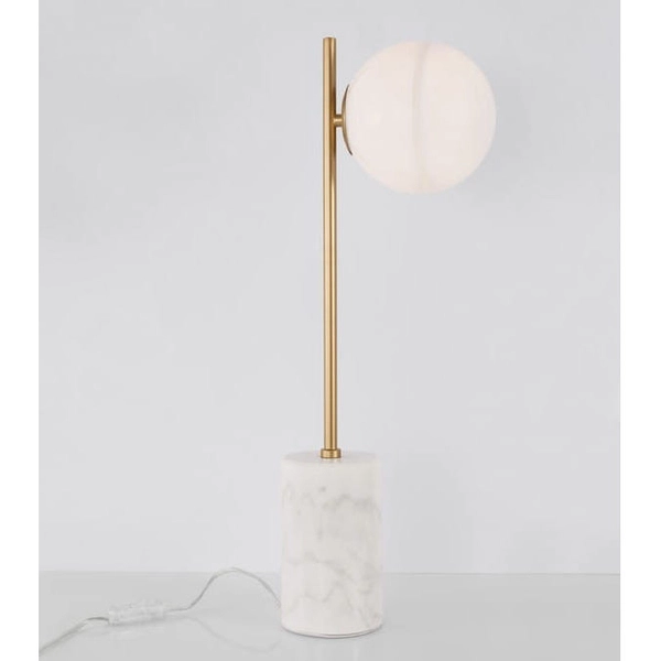 Modernistyczna LAMPKA stoowa PEREZ LE41749 Luces Exclusivas stojąca LAMPA na biurko kula biała złota marmur