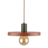 Lampa zwisająca do salonu Sila 10749 dysk metalowy zielony