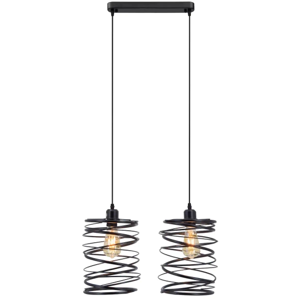 Nowoczesna lampa wisząca 6801/2 ZWIS - 01 sprężyny do holu czarne