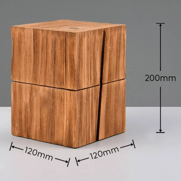 Drewniana lampa stołowa z włącznikiem Treasure 514110130 brązowa