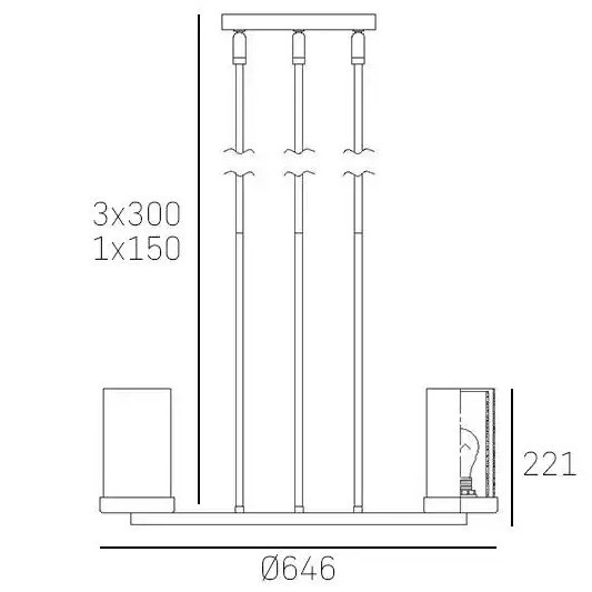 Nowoczesna LAMPA wisząca MIAMI P06998CH Cosmolight metalowy zwis nad stół chrom