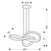 LAMPA wisząca PAROS A0025-310 Candellux metalowa OPRAWA zwis LED 34W 4000K spirala wstążka srebrny