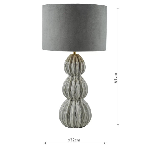 Nocna lampka tkaninowa Lorelai LOR4239 tuba do sypialni szary