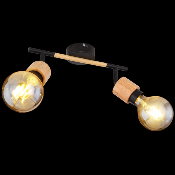 Regulowana LAMPA sufitowa JORNA 54031-2 Globo metalowa OPRAWA regulowane reflektorki czarne drewno