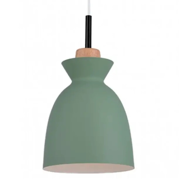 Wisząca lampa kuchenna 180065 nad wyspę drewniana zielona