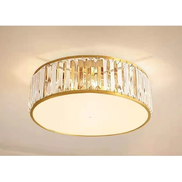 Sufitowa lampa glamour CGVETR50 okrągła nad łóżko złota