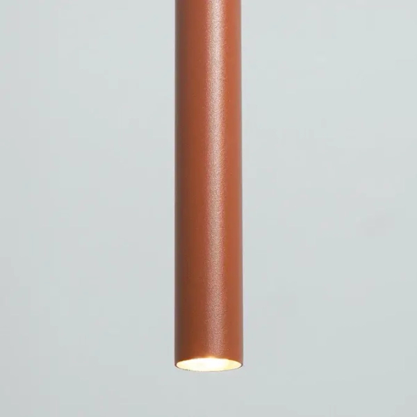 Salonowa lampa wisząca Sopel 1 41192 podlużna tubka ceglana