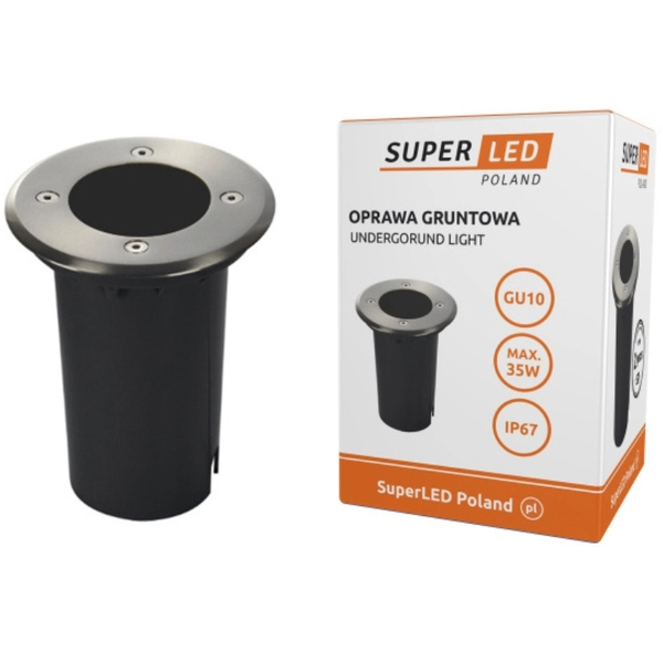 Lampka wpustowa do ogrodu Solte 6929 SuperLED IP55 czarna chrom mat