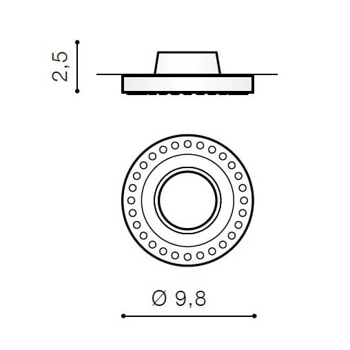 Lampa wpustowa Simon AZ1614 okrągła crystals chrom