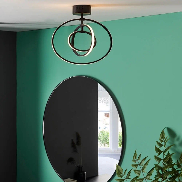 Sufitowa lampa okręgi Avali 80682 LED 24,12W 3000K czarny biały
