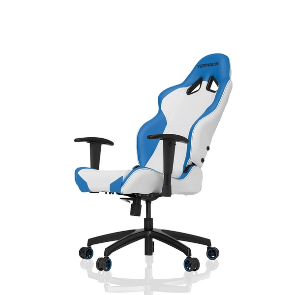 Profilowany fotel z oparciem S-line biały niebieski