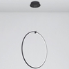 Wisząca LAMPA pierścień CHINU LE41603 Luces Exclusivas okrąga OPRAWA zwis LED 28W 3000K metalowy czarny