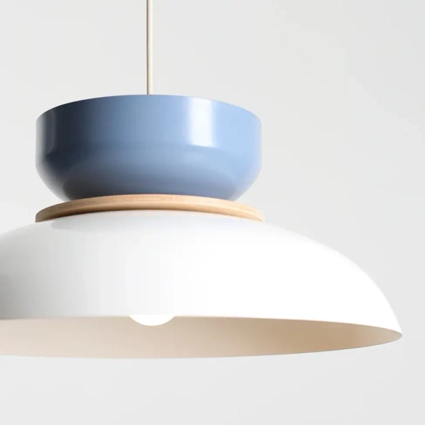 Metalowa lampa wisząca ALDO 1152G2_16_J nad stół biała niebieska