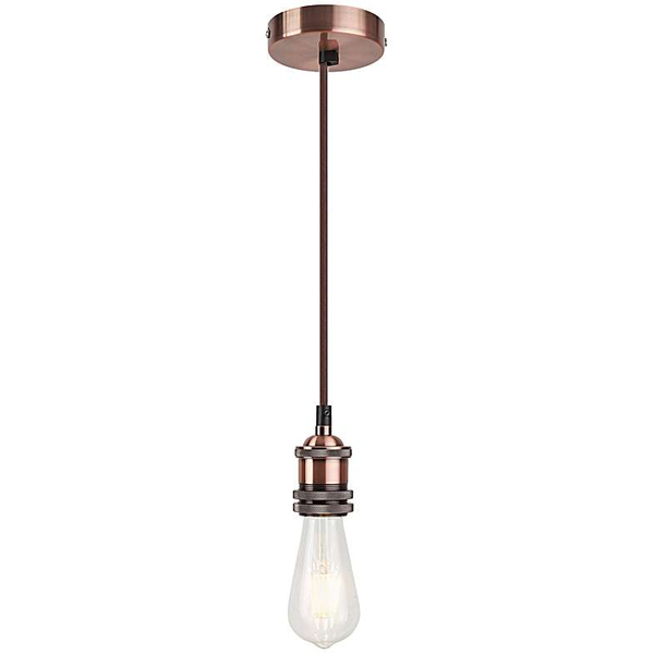 LAMPA wisząca FIXY 1417 Rabalux metalowa OPRAWKA na żarówkę kabel zwis brąz