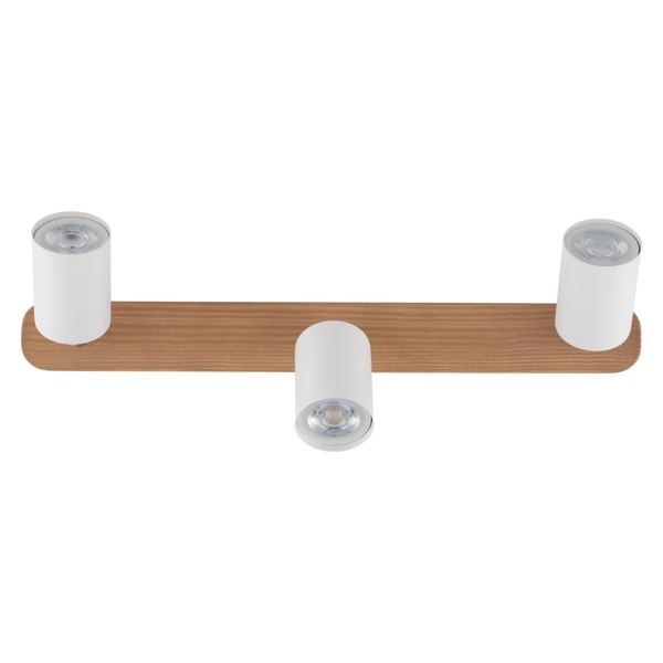 Lampa sufitowa nad stół Top Wood 3296 TK Lighting potrójna drewniana biała