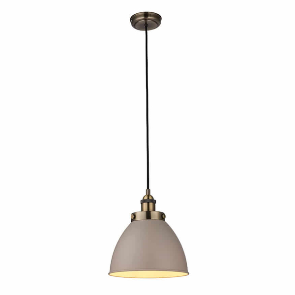 Lampa wisząca do kuchni Franklin 76328 Endon metalowa szara mosiądz