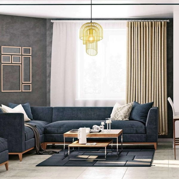 Wisząca LAMPA hygge ROWENA 6228 Rabalux metalowa OPRAWA druciany ZWIS klatka loftowa złota