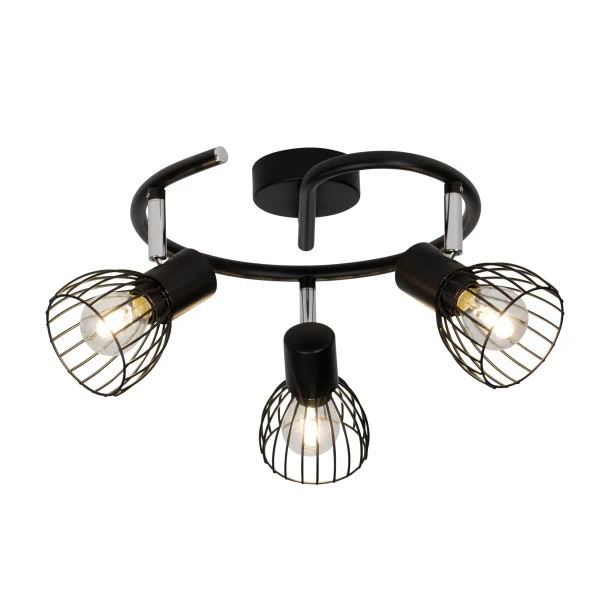 Potrójna lampa sufitowa Blacky 62133/06 z regulacją czarny
