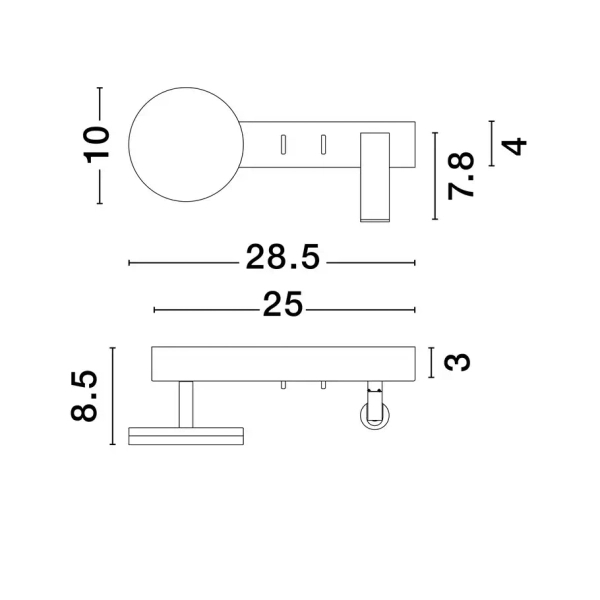 Podłużna ścienna lampa PAROTANI czarna LE44678 1xLED 9W 3000K tuba regulowana