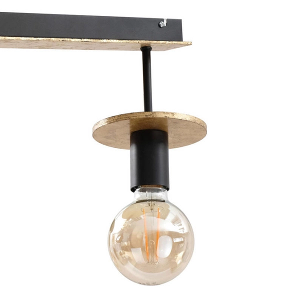 Loftowa LAMPA sufitowa KET420 metalowa OPRAWA industrialna czarna złota