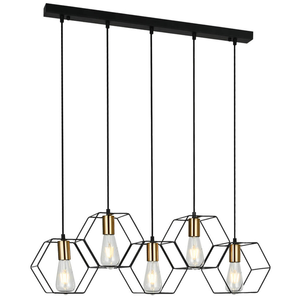 Wisząca lampa salonowa Aina druciaki industrial złote