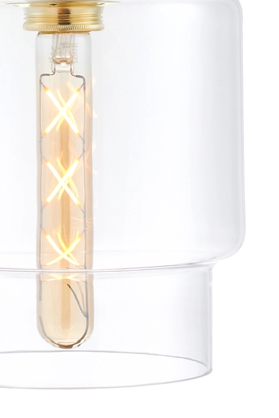 Loftowa LAMPA wisząca LONGIS 10874105 Kaspa szklana OPRAWA skandynawski ZWIS okrągły złoty przezroczysty czarny