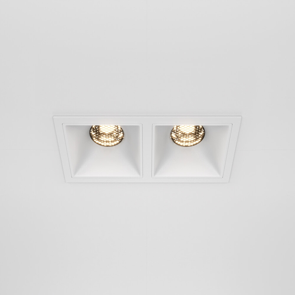 Podwójna lampa wpuszczana Alfa DL043-02-10W3K-D-SQ-W LED 20W 3000K biały
