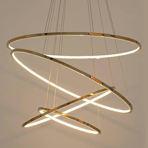 Wisząca lampa pierścienie z pilotem Ring Slim MSE1501100162 Moosee LED 88W 3000K złote