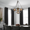 Wisząca lampa QN-HARPER7 geometryczna rama kule nikiel