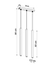 LAMPA wisząca PASTELLO SL.0470 Sollux metalowa listwa tuby sople czarne