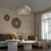 Biała lampa wisząca OSTIA 1690 1xE27 kopuła japandi