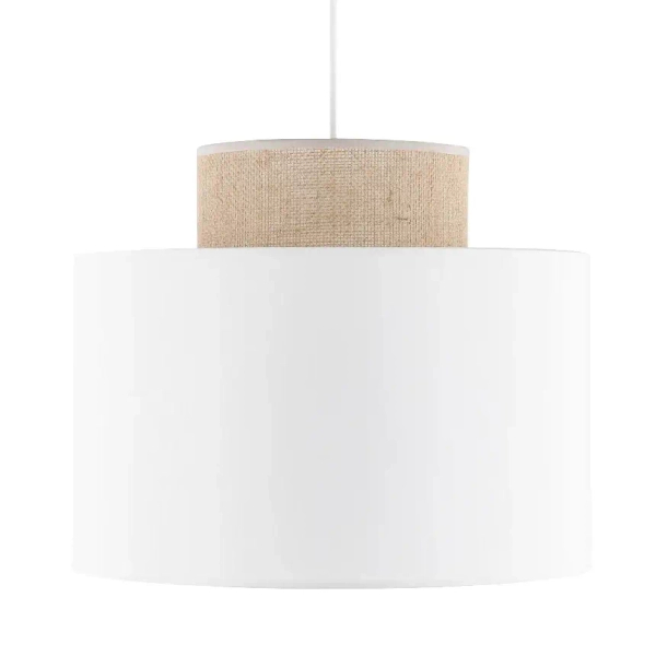 Skandynawska lampa wisząca Duo 1856 tuba z naturalnej juty biały