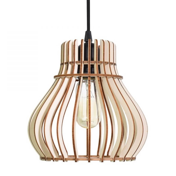 Skandynawska lampa wisząca 137623620200 klatka drewniana