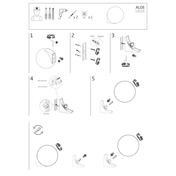 Kinkiet Aloe 10525 Nowodvorski IP44 kula bańka metal szkło biały mosiądz