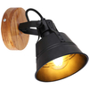 Skandynawska LAMPA ścienna GÜNTHER 15466S-1 Globo metalowa OPRAWA kinkiet regulowany czarny drewniany