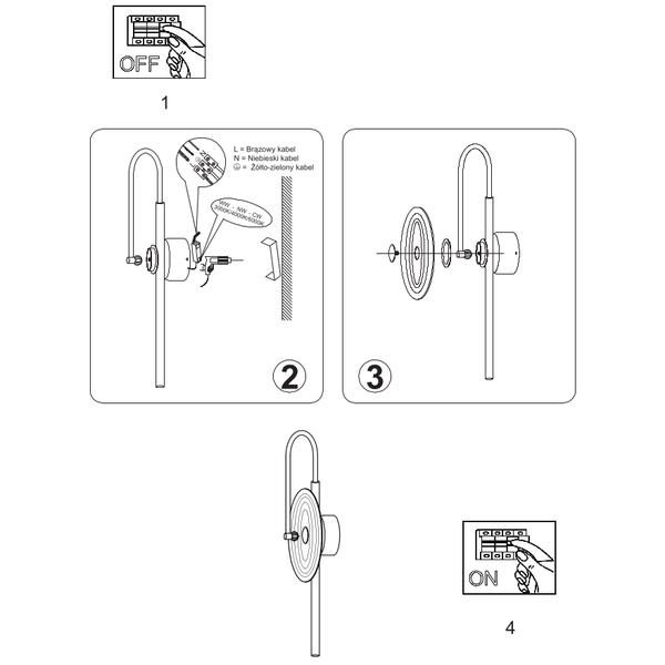 Lampa ścienna Plato LP-0301/1W AM LED 6W 3000-6000K bursztynowy