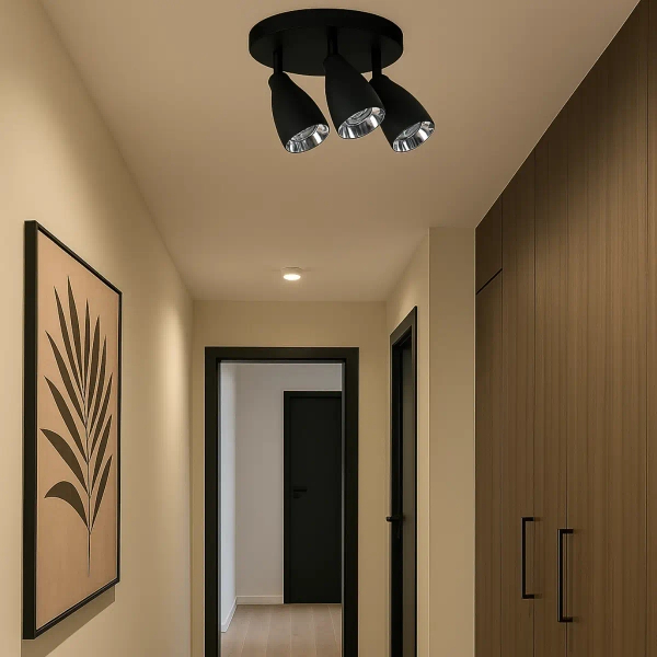 Natynkowa lampa potrójna Campana LP-3103/3C BK regulowana czarny
