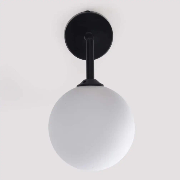 Kinkiet lampa ścienna DORADO LP-002/1W BK Light prestige loftowa oprawa szklana kula czarna biała