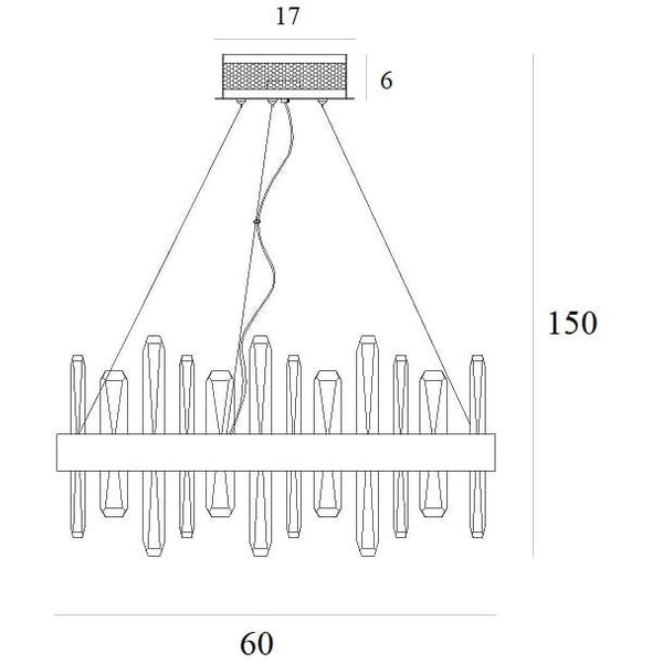 Kryształowa lampa wisząca PRINCE P0421 glamour crystal LED 31W 3200K złoty