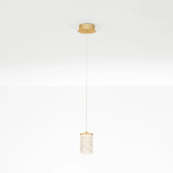 Wisząca lampa glamour SOPH LE-52018 złota LED 6W 3000K tuba do sypialni