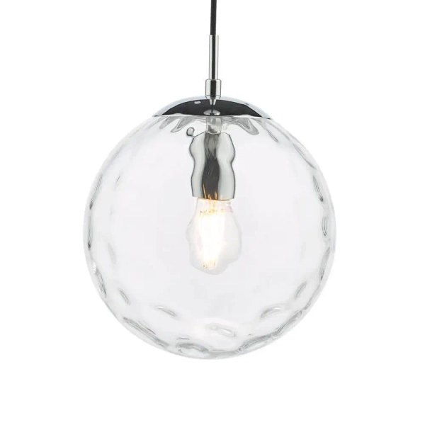Wisząca lampa do jadalni Ripple SP71-RIP8808 nad stół szklana chrom