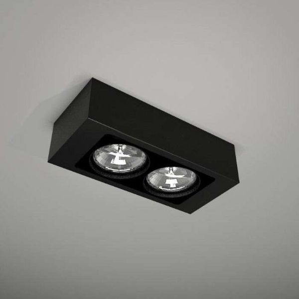 Plafon LAMPA sufitowa UTO 1144 Shilo natynkowa OPRAWA metalowa prostokątna czarna