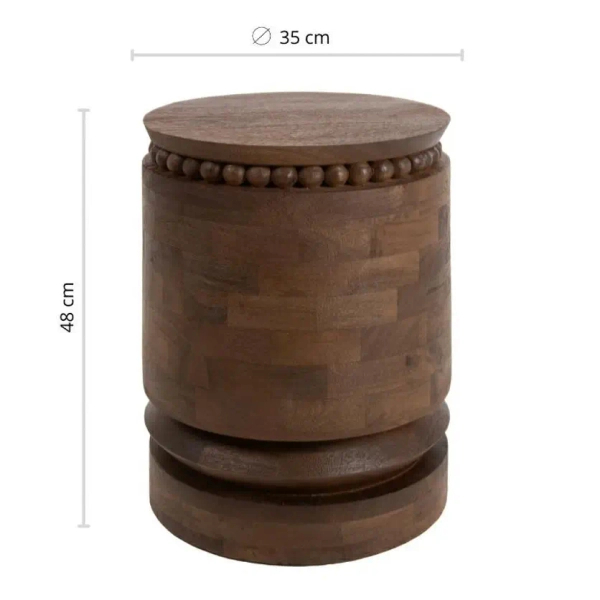 Brązowy stolik kawowy MOKA MM001501100401 drewniany do salonu 35cm