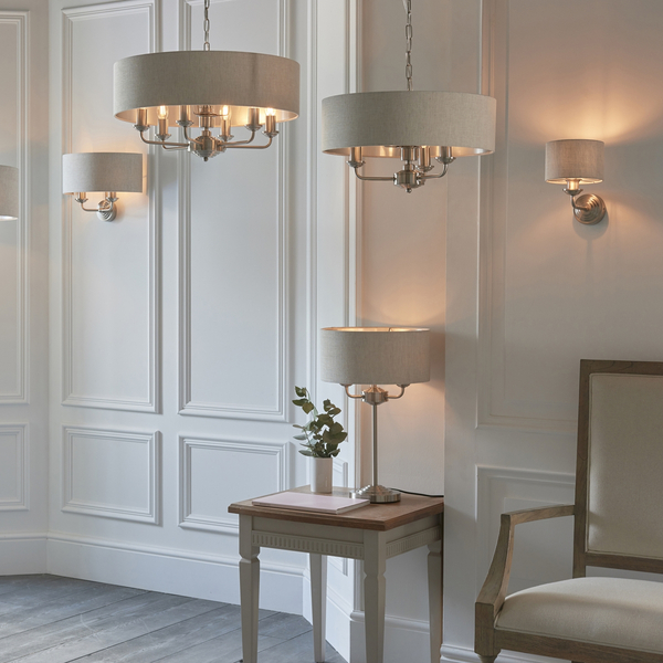 Żyrandol na łańcuchu Highclere 94361 Endon do jadalni chrom