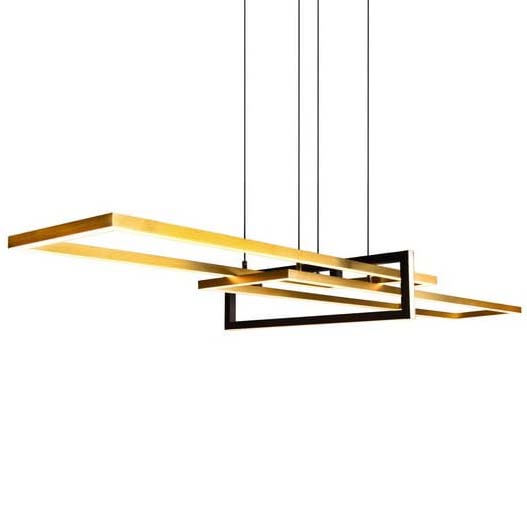 Wisząca lampa LED ZENITRA DL308320310 zwis 34W 3000K złote ramki