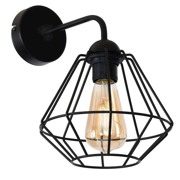 Druciana LAMPA ścienna COLIN MLP4788 Milagro metalowa OPRAWA industrialny KINKIET druciany czarny