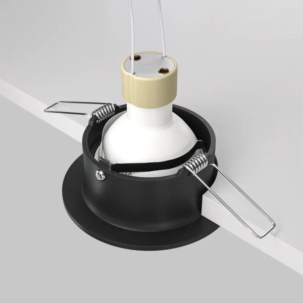 Wpuszczana lampa sufitowa Slim DL027-2-01B do przedpokoju czarna