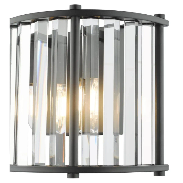 Kryształowa lampa ścienna Kiran KIR0922 glamour czarny