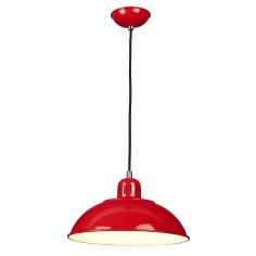 Wisząca LAMPA vintage FRANKLIN-P-RED Elstead retro OPRAWA metalowa ZWIS kopuła czerwony